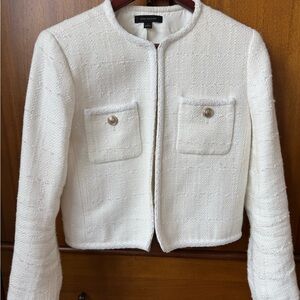 Ann Taylor White Tweed Jacket